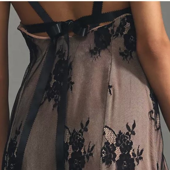 ⭐️ Lace Side-Slit Floral Classy Party Chic Glam Girly Midi Elegant Slip Dress - Picture 5 of 5